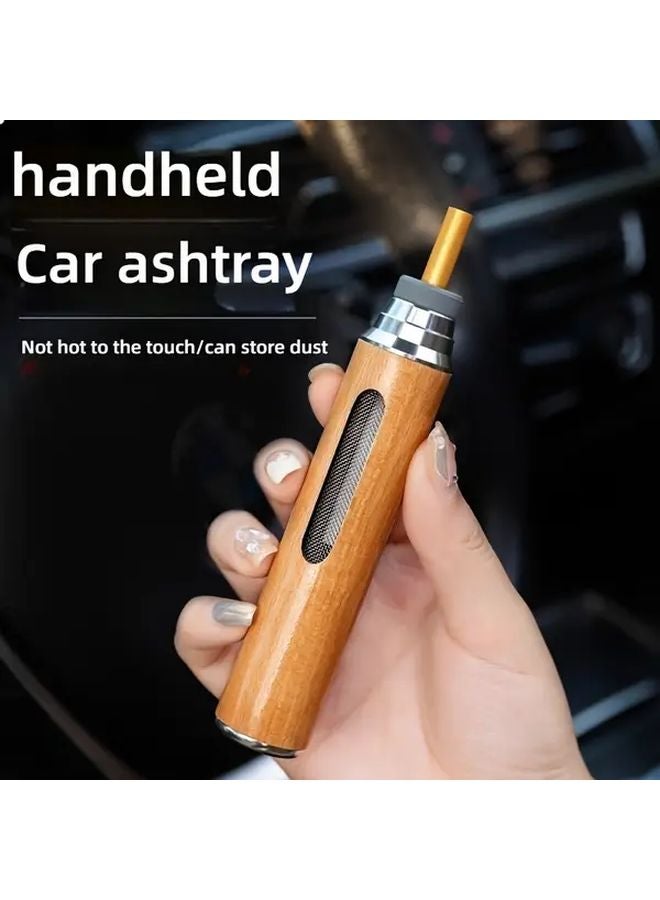 علبة سجائر سيارة عالية الجودة من خشب الجوز الأسود، محمولة وقابلة للغسل مع حماية من الدخان - Image 1